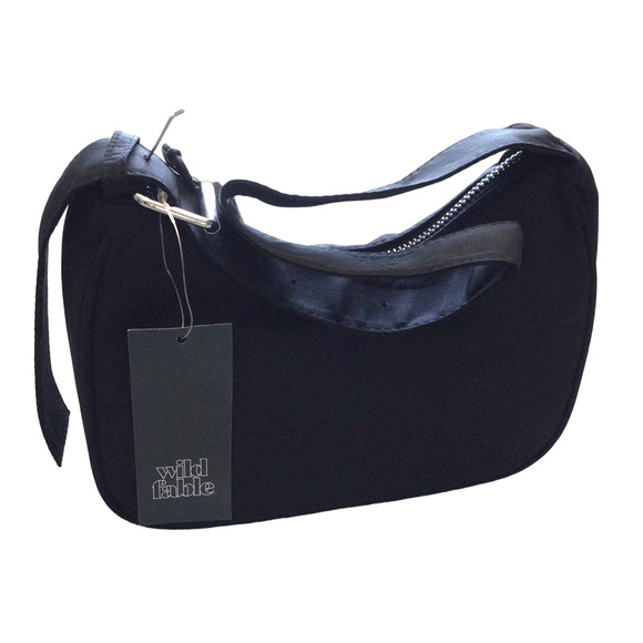 NEW Wild Fable Extended Buckle SHOULDER HANDBAG Nylon Purse Black Purse + Holder - Picture 9 of 10